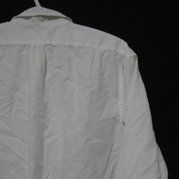 OLD NAVY | Slim Fit | large | 100% Cotton | Textured White Button-Up Dress Shirt - Picture 14 of 16